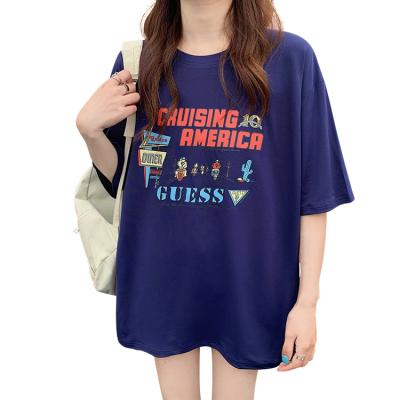 China Women Anti Shrinkage 2021 Summer Cotton Oversized T Shirts For Printing for sale