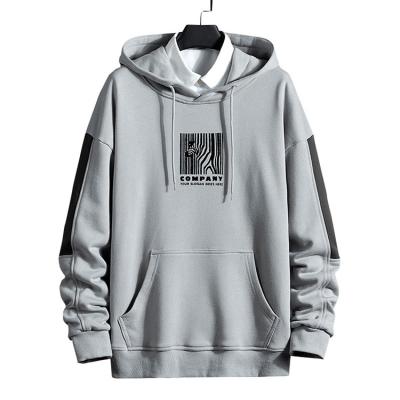 China Breathable 100% Polyester Gray Sweatshirt Embroidered Hoodies For Men for sale