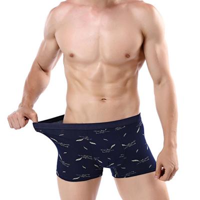 China Breathable Elastic Knitted Soft Short Boxers Cotton Spandex Printed Underwear For Men for sale