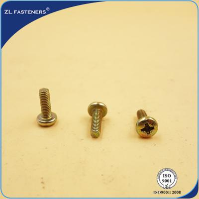 China Pan Head High Tensile Screws Yellow Zinc Plated / Bright Zinc Plated for sale