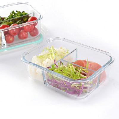 China Microwavable Microwave Refrigerator and Safe Have Heat Shock Food Container Glass Food Container Sets for sale