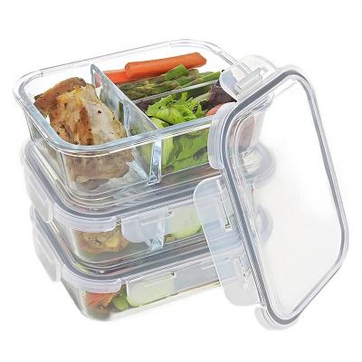 China Microwavable Air Tight Food Container Set / Microwavable Glass Food Container / Take Away Food Container for sale