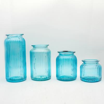 China New Contemporary Design Handmade Glass Vase With Foot With Great Price for sale