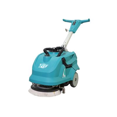 China T15B Hotels Compact Walk Behind Scrubber Floor Dryer Scrubber Small Floor Scrubber for sale