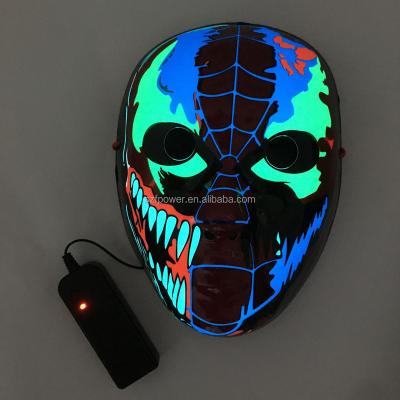 China 2022 Newest LED Colorful PVC Purge Mask, Halloween Cosplay Scary Mask Led Costume Mask EL Light Up For Halloween for sale