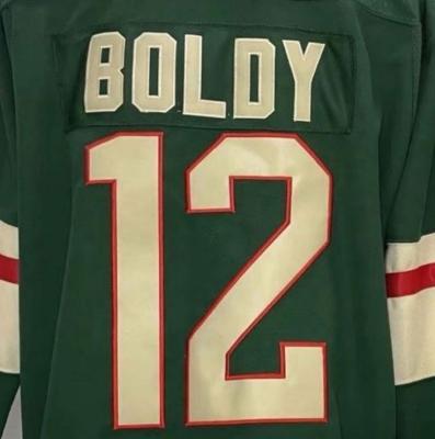 China Shirts & Minnesota Matthew Boldy Green Best Quality Tops Stitched National Hockey Jersey for sale