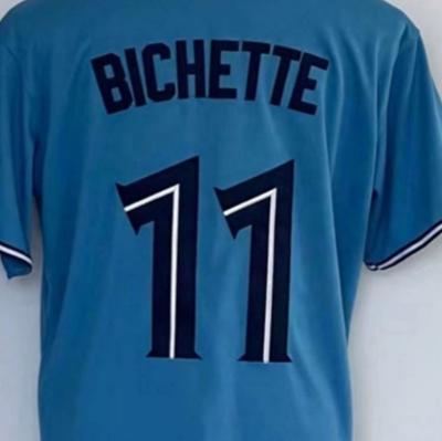 China Bo Bichette Antibacterial Powder Blue Best Quality Quilted Baseball Jersey for sale