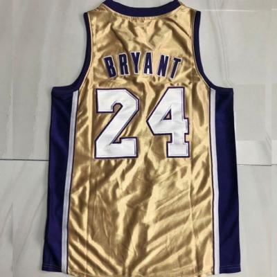 China Bryant Gold Antibacterial Hall Of Fame Best Quality 2020 Pitched Basketball Tank Top #8 White for sale