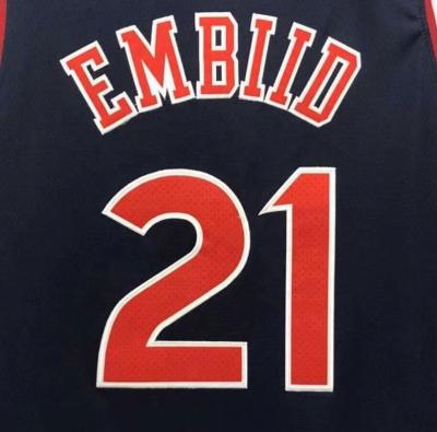 China Antibacterial Ready To Ship Joel Embiid 2021/22 City Edition Best Quality Quilted Basketball Tank Top for sale