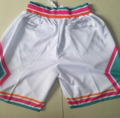 China Antibacterial ready to ship San Antonio White 2021/22 best city edition quality embroidered basketball pocket shorts for sale