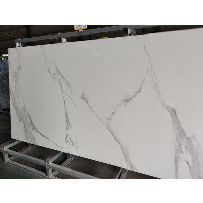 China China Modern Artificial Gray Vein Large White Agglomerated Stone Slab for sale