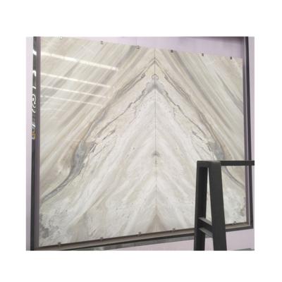 China Count contemporary bookmatched white marble slab, white marble with gold veins slabs for feature wall for sale