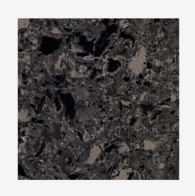 China Polymer Heat Resistant Brittle Compounds Dark Artificial Quartz Stone for sale