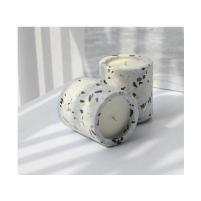 China Modern wholesale candle jar luxury terrazzo candle jar for sale