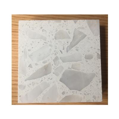 China Industrial Size Can Be Customized With White Big Grain Terrazzo Slab Terrazzo Tile Flooring for sale