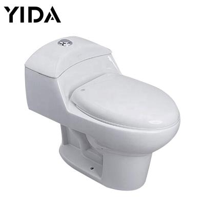 China YIDA Modern Western Bathroom Siphonic One Piece P-trap Ceramic Toilet for sale