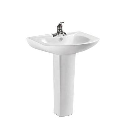 China 4025 Traditional Design Pedestal Freestanding Hotel Wash Basin Pure White for sale