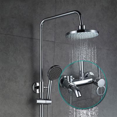 China With Slide Bar And Waterfall Copper Rainfall Water Therapy Pet Shower Head European Handheld Shower Faucet With Hose for sale