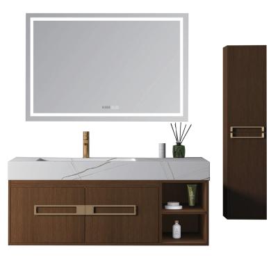 China China Eco-friendly Material Factory Wholesale Bathroom Closet, Vanity With LED Mirror Cabinet Customizable for sale