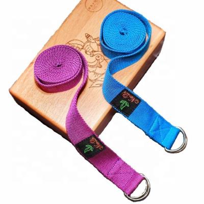 China Great Longevity Yoga Strap For Stretching Cotton Yoga Belt With Metal D Clip for sale