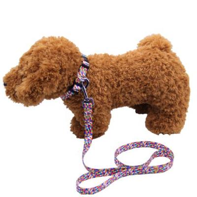 China Viable NO MOQ Custom Logo Polyester Woven Pet Collar and Leash for sale