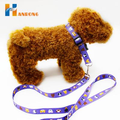 China Sustainable Pet Heat Transfer Polyester Dog Collar Eco-Friendly Matching Leash Available for sale