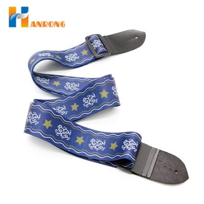 China Great Durability Design Musical Instrument Accessories Colored Thermal Transfer Polyester Classic Guitar Straps for sale