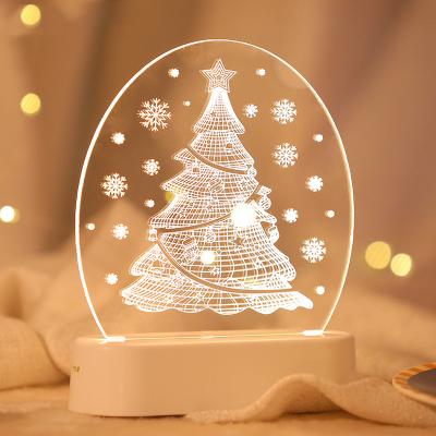 China Contemporary Christmas Gifts 3d Night Light 3d Illusion Lamp 2 Colors Led Light ABS Led Night Light With Pattern for sale