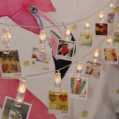 China Custom Christmas Decorations Hollow Out Kids Christmas Photo Clips Led String Light Battery Operated Holiday for sale