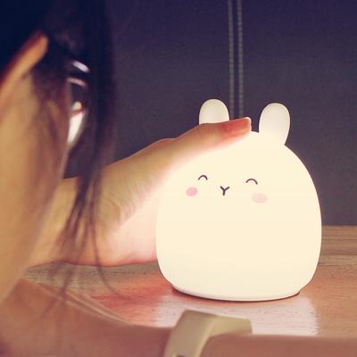 China Led Night Light Silicone Battery LED Night Light For Baby Kids 9 Colors LED USB LED Night Lamp for sale