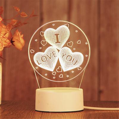 China Wholesale Modern European Light Touch Base Night Lamp ABS Acrylic 3d Night Light Remote Control Led Base for sale