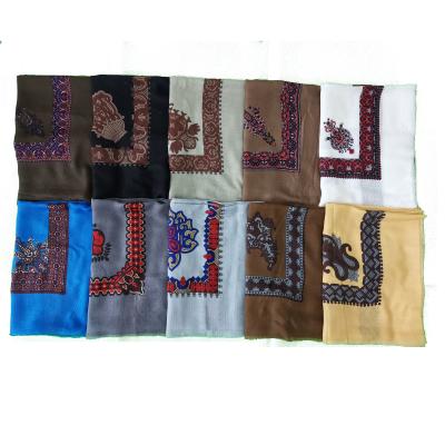 China Yemen square boy wholesale cheap polyester embroidery-imitation printed shawl for sale