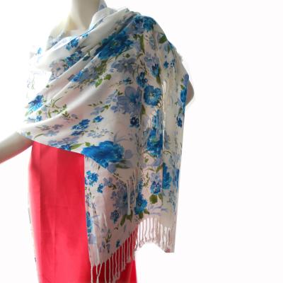 China Feature: New-design Anti-Static Ladies Printed Long Fashion Customized Acrylic Shawl Like Wool-feeling for sale