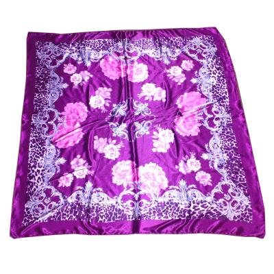 China 2021 square fashion cheap promontiomal women printing satin scarf for sale