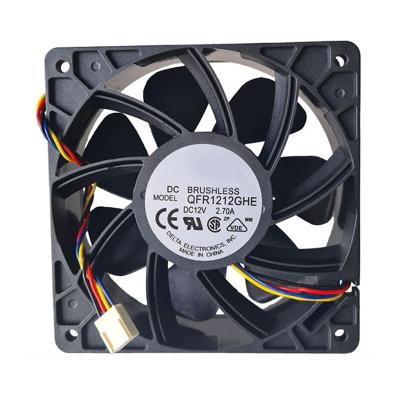 China Computer Case Fan 6000RPM 120x120x38mm DC 12V Double Ball Bearing QFR1212GHE For S7 S9 S19 J19 T19 L7 L3 Server Chassis Fan for sale