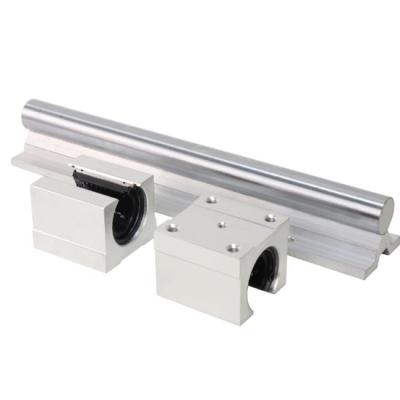 China Automated Cylindrical Chrome Rod Linear Guide SBR215 SBR20 Optical Shaft Machinery Guide Rail Aluminum Guide Slider for sale