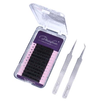 China DancingSwan Natural Russian Long Volume Individual Private Label Eyelash Extensions Wholesale Blooming Trays for sale