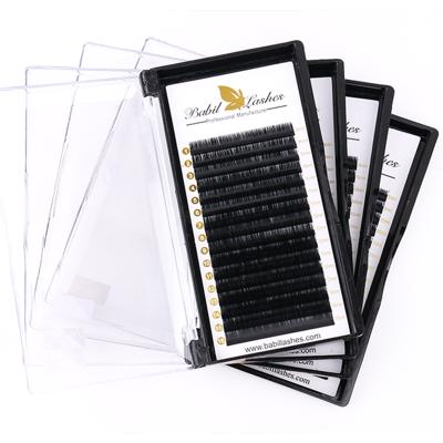 China Matte Dark Black Korean Silk Mink Eyelash Extension Private Label Full Volume Individual Wick Extensions Premium for sale