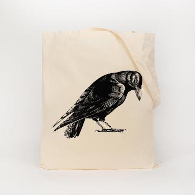 China Eco-friendly Reusable Bird print canvas bag for sale