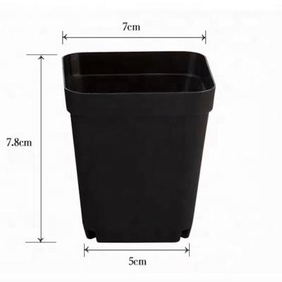 China Modern Colorful 7*7cm Square Plant Plastic Pot, Planter, Flower Pot With Pallet Tray Saucer for sale