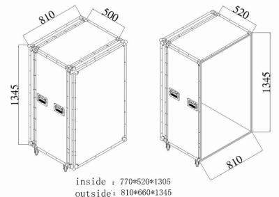 China Customized Aluminum Tool Cases Black , Plastic Flight Case for sale