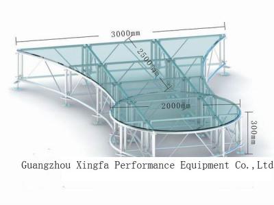 China Kundengebundenes klares Gleitschutzacrylglas-Stadium Platformas wasserdicht zu verkaufen