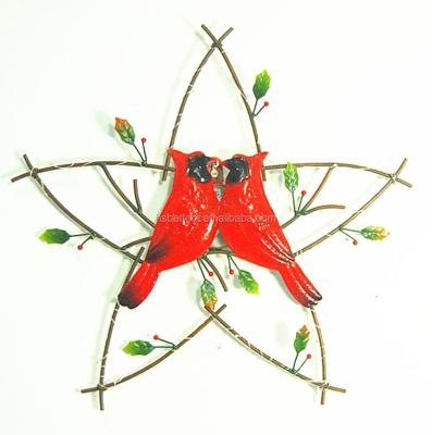 China North America Cardinal Iron Crafts Wall Farmhouse Hanging Ornaments for sale