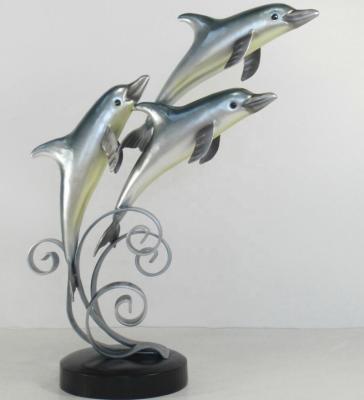 China Metal Fish Table Art Decor Sea Life Nautical Coastal Theme European Handmade Home Art for sale