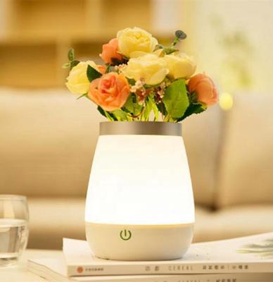 China Modern Novelty Touch Control Rechargeable Switch Warm Light Led Bedside Decorative Vase Led Desk Lamp for sale