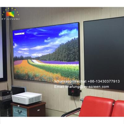 China Ultra-thin Fixed frame laser projector screen with 4K UST ALR PET Crystal Ultra-Thin Border Anti-Light Projection screen for sale