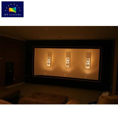 China OEM/ODM 4K Sound Acoustically Transparent Fixed Frame Flat Surface Home cinema theater projector projection Screen for sale