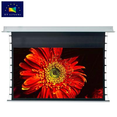 China XY Screen Built-In Ceiling Projector Screen ALR Ambient Light Rejecting Hidden Motorized Black Crystal Projection Screen for sale