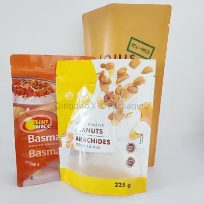 China BPA Free Standing Ziplock Bag Eco Friendly Ziplock Stand Up Reusable Food Bags for sale