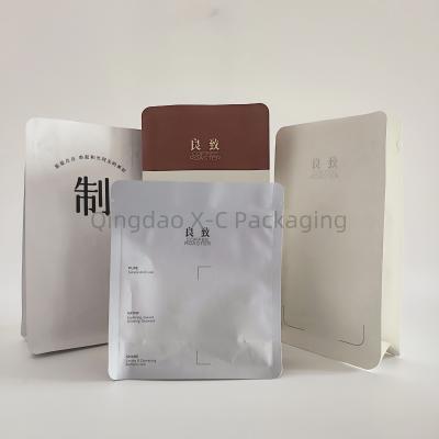 China Flat Bottom 8 Side Sealing Bag Plastic Heat Sealing Pouch With Zip Lock One Way Valve for sale